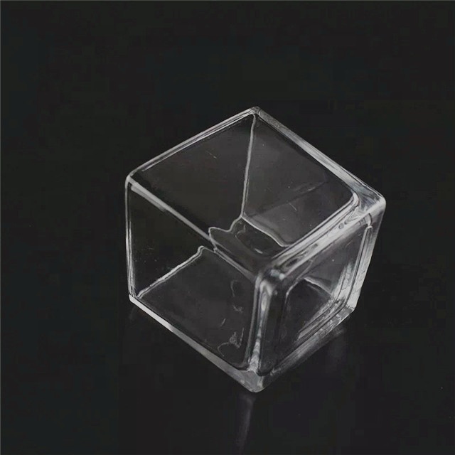 Square Glass Vase Recycled Glass Jars for candle making Square Glass Votive Candle Holder