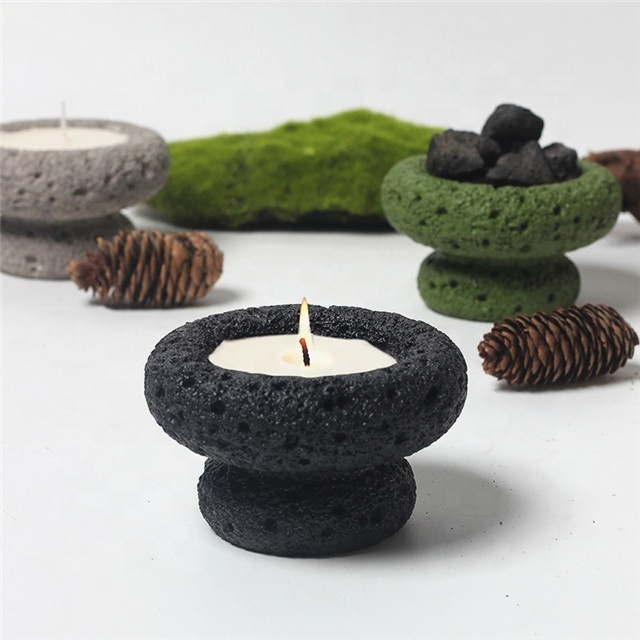 2023 High End Round Bottom Cement Concrete Bowl Unique Shape Candle Jars