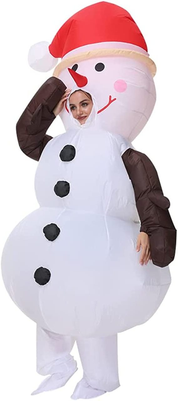 Fun Christmas Cosplay holiday party adult male and female play costumes mascot Snowman inflatable costumes