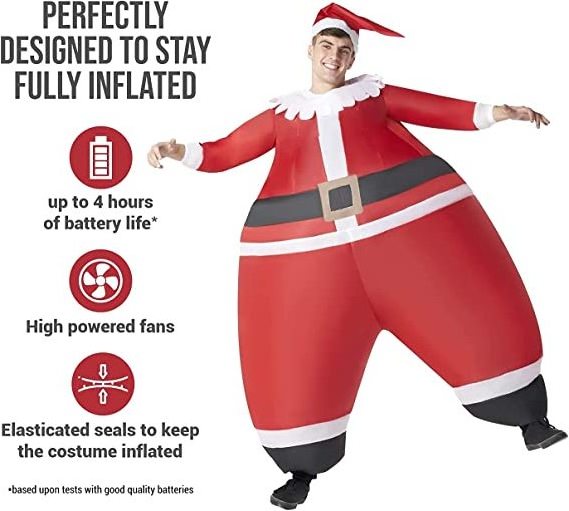 Hot selling Inflatable Santa Claus Cosplay Costume Funny Holiday Party Giant Inflatable Costume For Adults