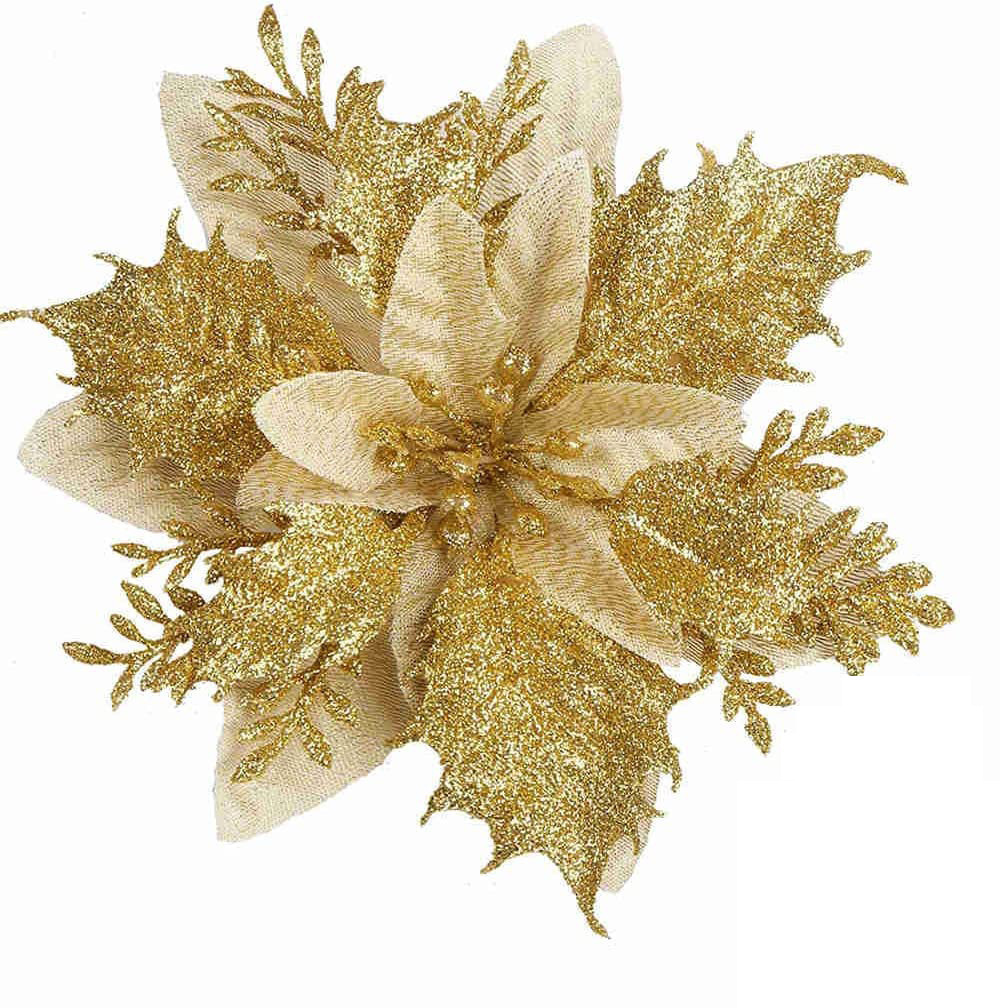 Factory Direct Cheap Fashionable Christmas  Holiday Decoration poinsettia flower christmas artificial flowers