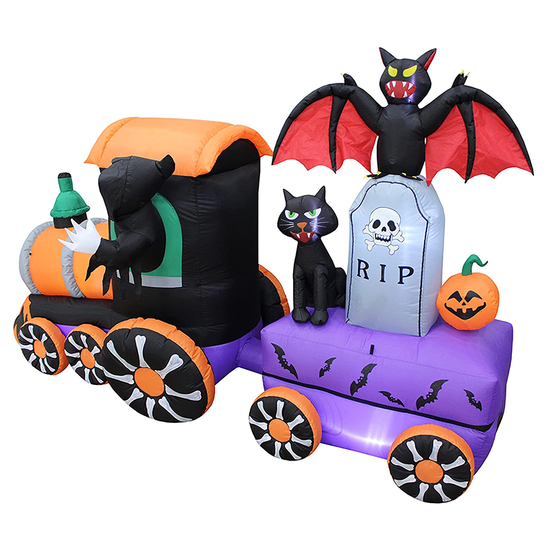 Atmosphere of horror Bat black cat pumpkin festival ghost train Devil halloween-inflatables outdoor