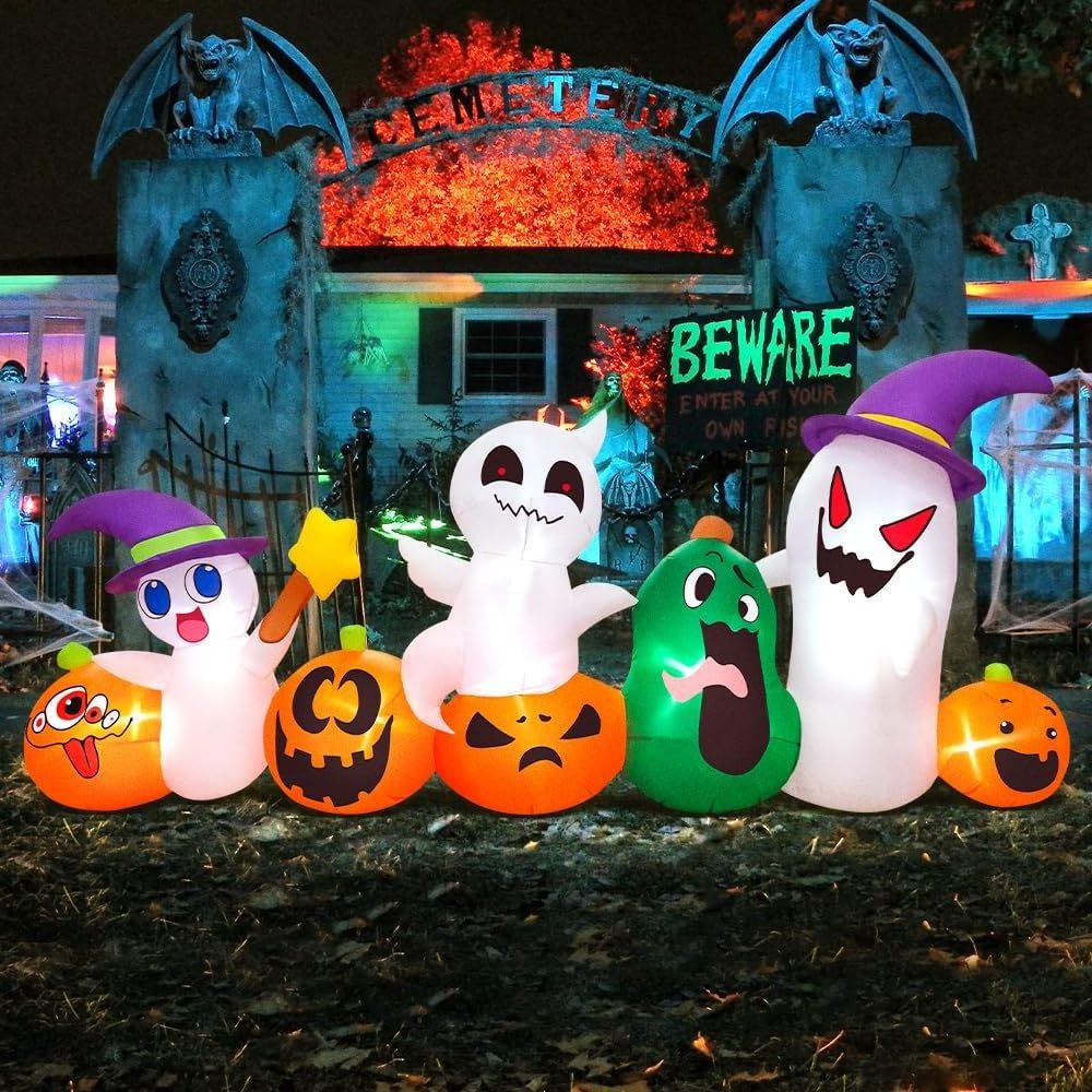 Factory Custom Halloween Inflatable Decoration Ghost Family and Pumpkin Halloween inflatable outdoor yard decoration