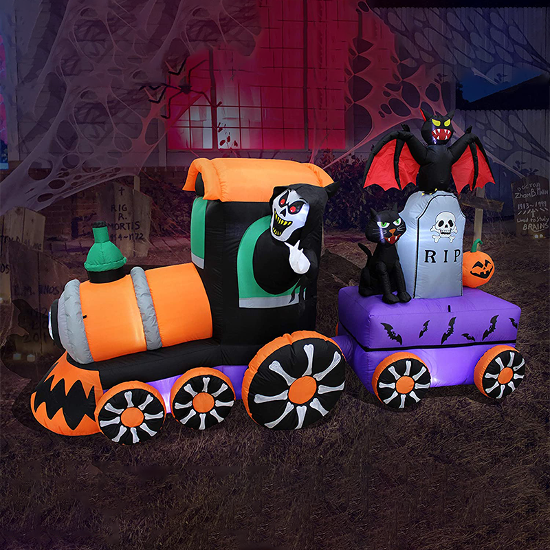 Atmosphere of horror Bat black cat pumpkin festival ghost train Devil halloween-inflatables outdoor