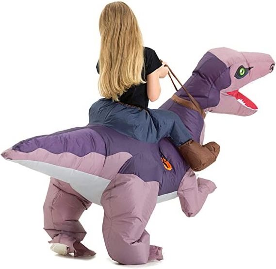 super september Dilophosaurus Pteranodon Child Inflatable Ride on Dinosaur Costume