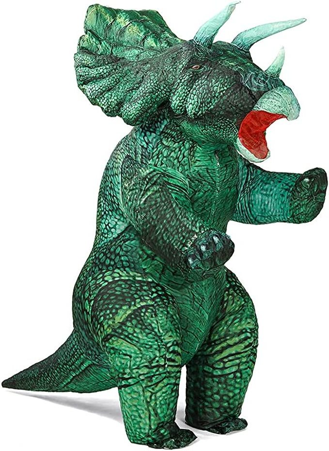 super september Blow up Triceratops clothing Adults Fancy Dino Onesies Party Halloween Cosplay Inflatable Dinosaur Costume