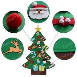 Newest design holiday Kids Toys Wall Hanging Ornaments DIY felt Christmas trees Christmas decoration