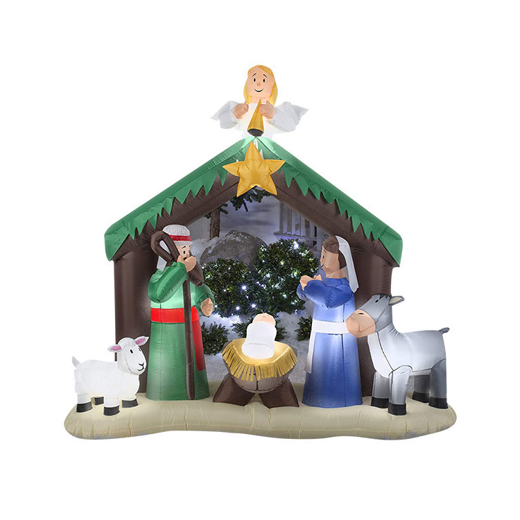 Outdoor courtyard Christmas Jesus family inflatable decoration Christmas holiday inflatable doll decoration