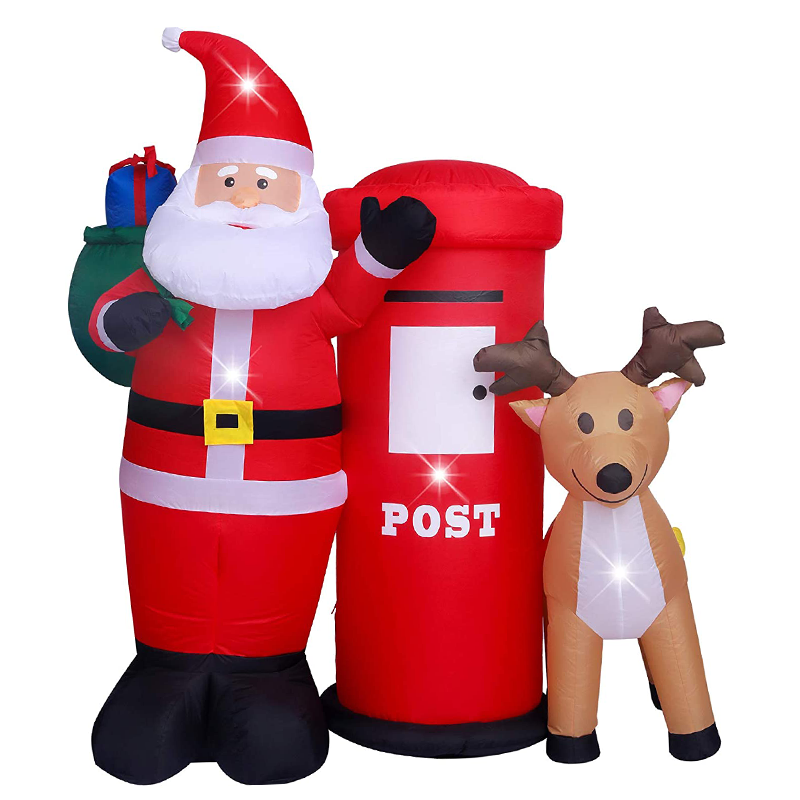 New  Christmas Luminous Inflatable Decoration Santa Claus Reindeer Mailbox model deer Outdoor Courtyard Christmas Inflatable