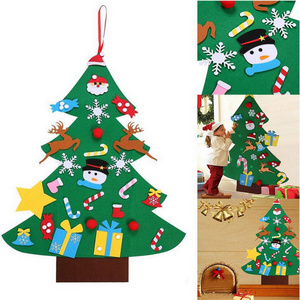 Newest design holiday Kids Toys Wall Hanging Ornaments DIY felt Christmas trees Christmas decoration