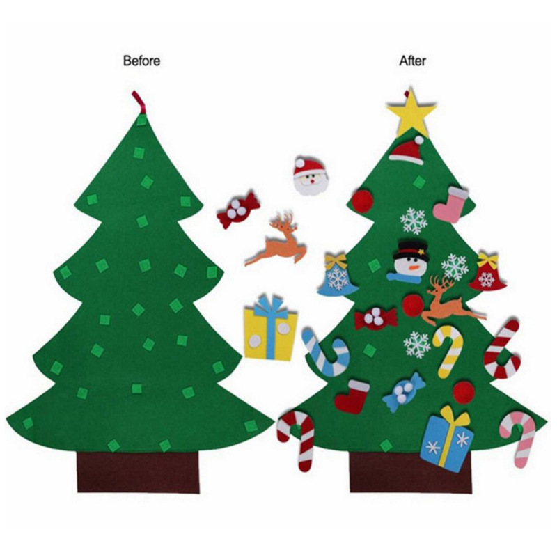 Newest design holiday Kids Toys Wall Hanging Ornaments DIY felt Christmas trees Christmas decoration