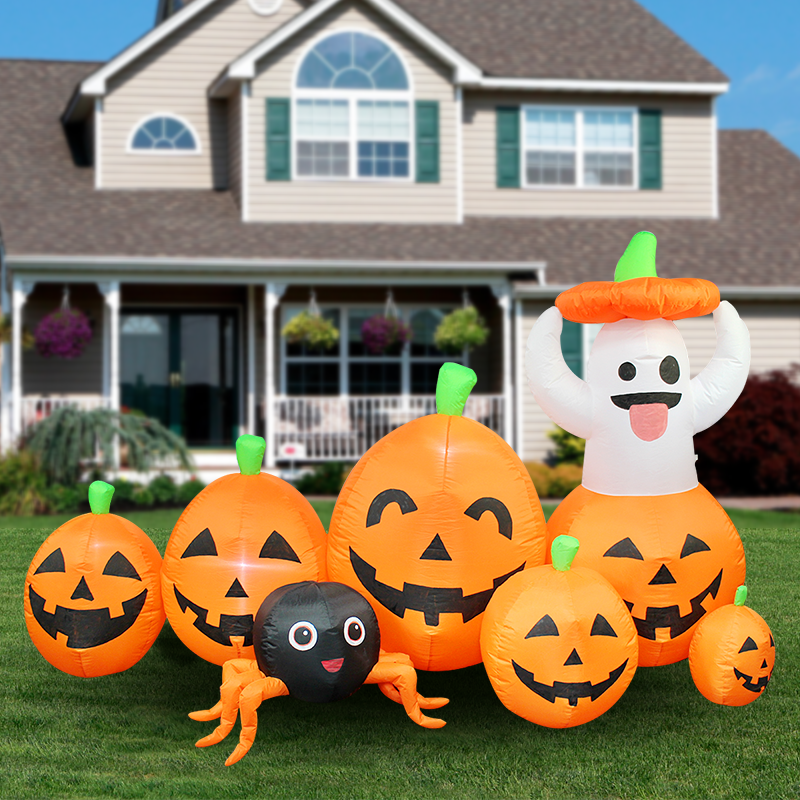 Outdoor Halloween decoration Scary Smiling Pumpkin Night Party Lighting Halloween inflatable pumpkin decoration