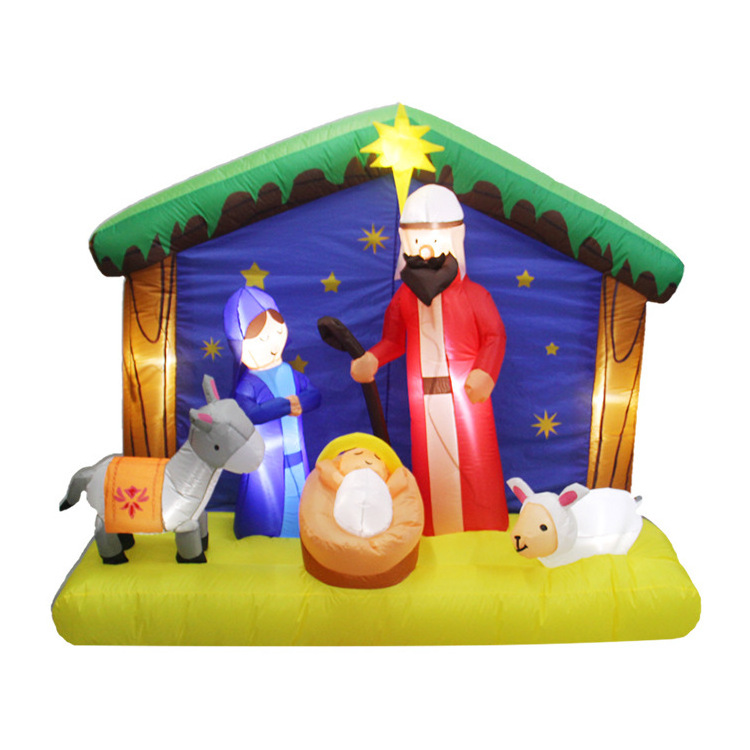 Outdoor courtyard Christmas Jesus family inflatable decoration Christmas holiday inflatable doll decoration