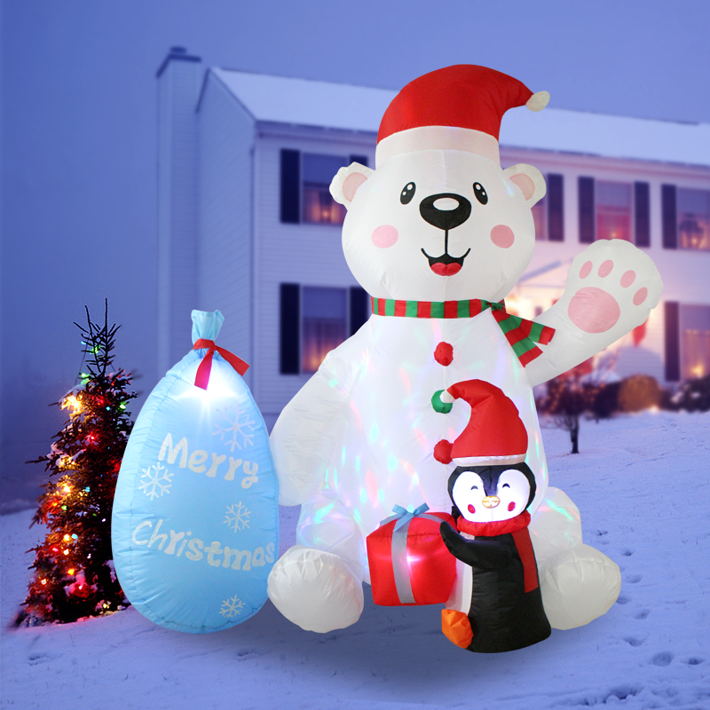 Super September Spot low price LED Light Outdoor Garden large ornaments Christmas Inflatable polar bear decoration