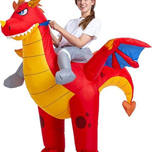 super september Riding a Fire Air Dragon Blow-up Deluxe Halloween Costume Adult Size Inflatable Costume