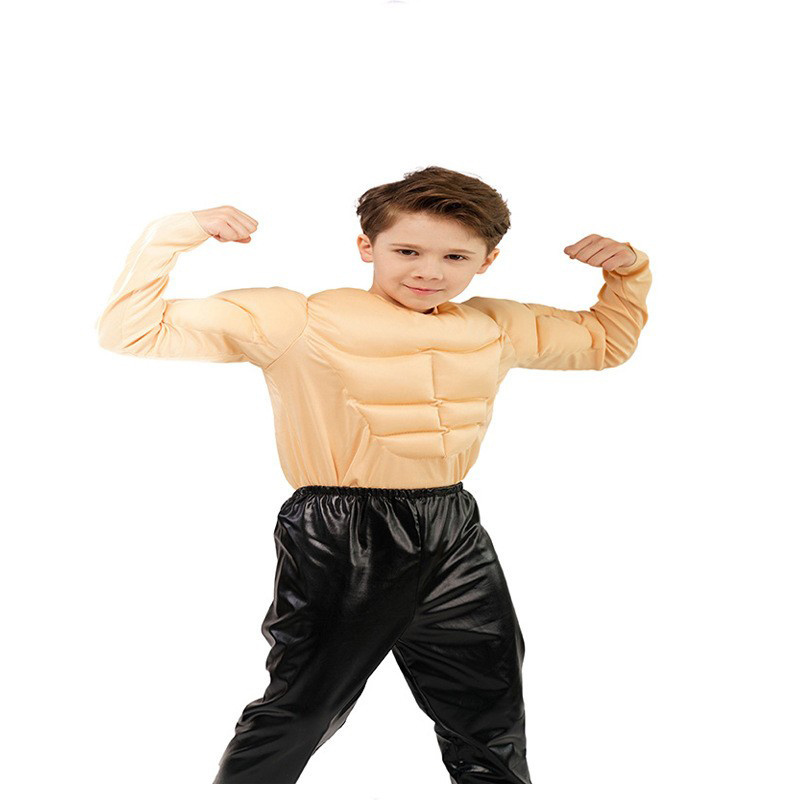 New design  fake chest fake abs funny boy muscle T-shirt role play performance costume adult Funny Halloween costume