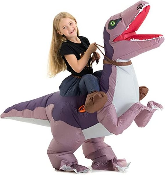 super september Dilophosaurus Pteranodon Child Inflatable Ride on Dinosaur Costume