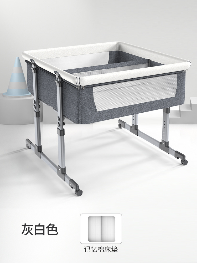 Portable and Easy Foldable Twin Cot Bed Beside Cribs Baby Metal Modern New Products 2024 Baby Crib Accept Customized Logo 15kgs