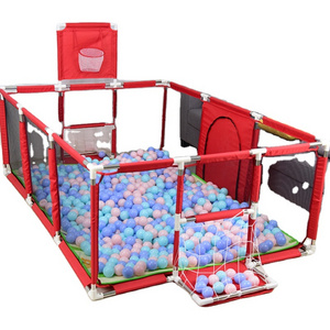 Portable Indoor Children Toddler Activity Center Large Play Yard Fence Foldable Fabric Baby Playpen With Gate Mat For Kids Gym