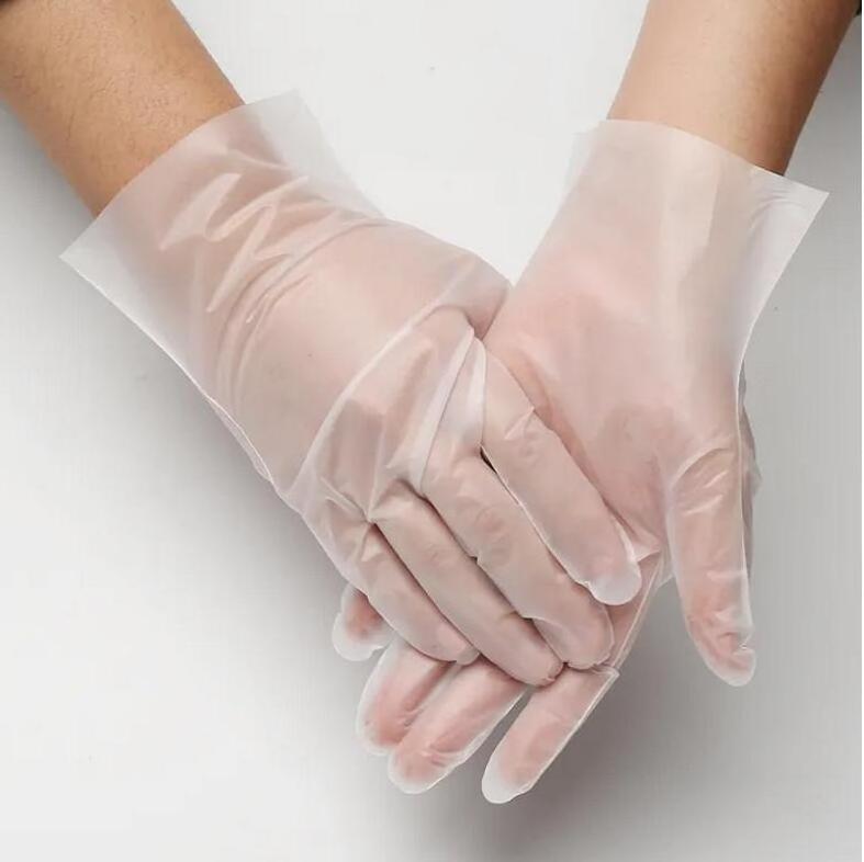 Plastic Hand Gloves Latex-Free Food Grade Cleaning Powder Free Oil Tight Disposable TPE Gloves Blue