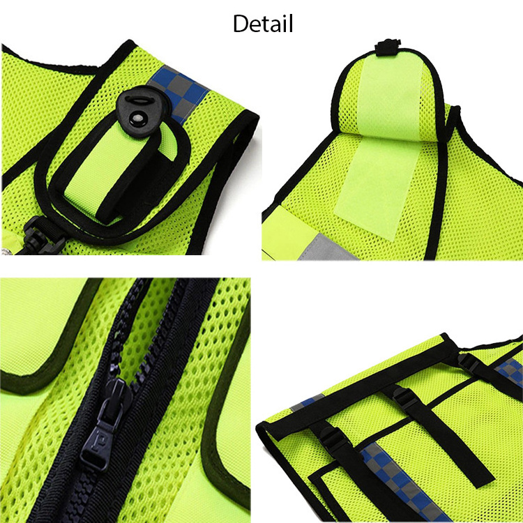 Custom Logo Work Wear Shirts Reflective Shirt Custom Work Winter High Visibility Jacket Cycling Mesh Safety Vest Blue