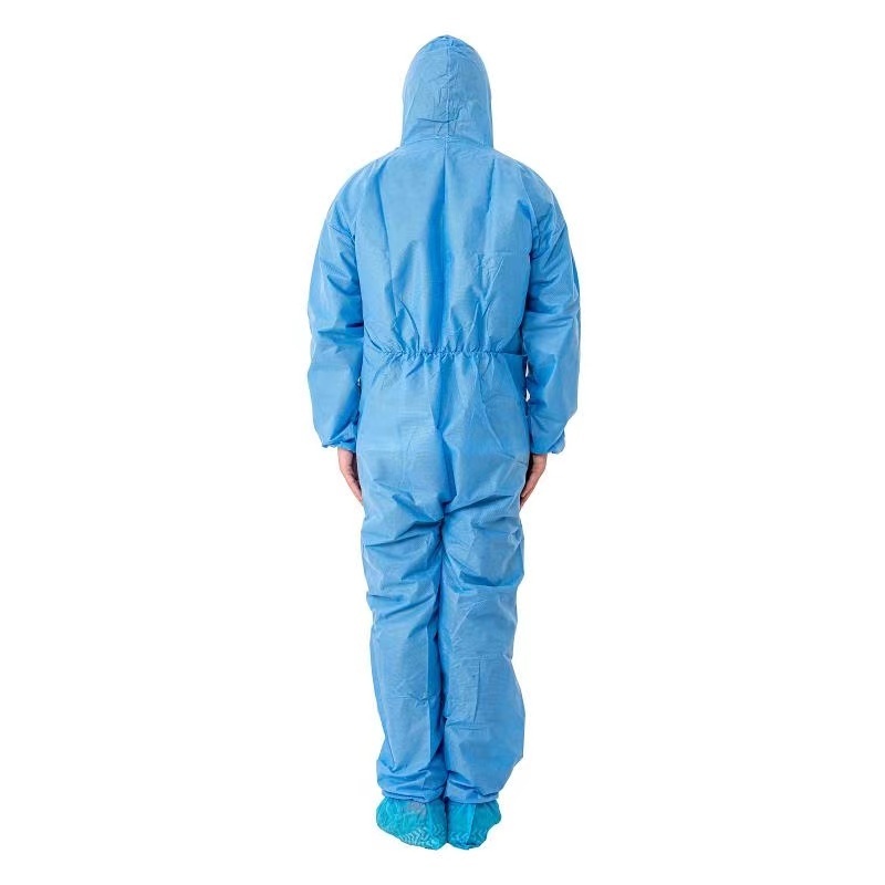 Disposable Coverall Suit Coveralls Full Body Protective Suits Isolation Suit with Hooded & Elastic Cuff