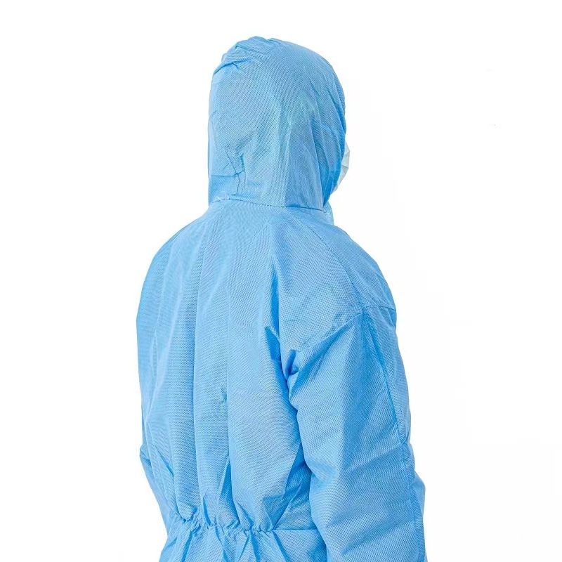 Disposable Coverall Suit Coveralls Full Body Protective Suits Isolation Suit with Hooded & Elastic Cuff