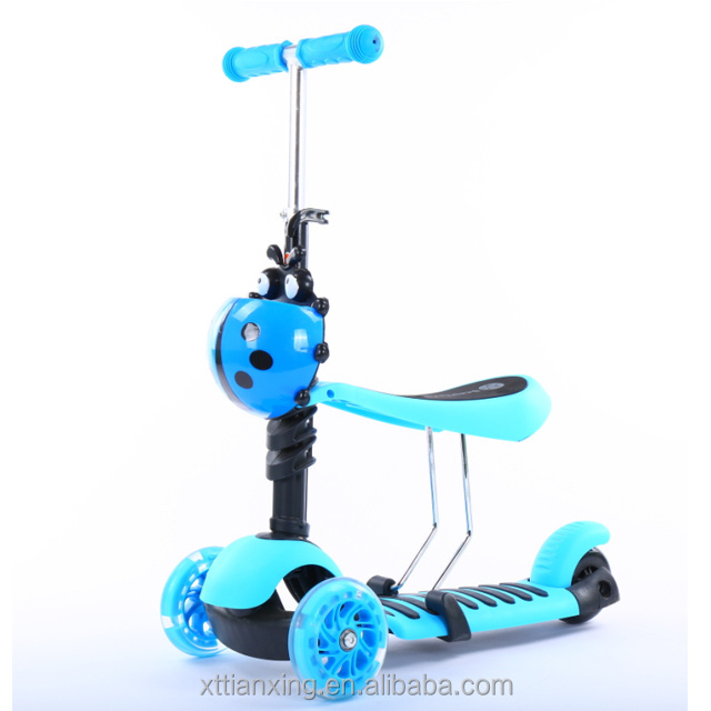 Hot sale EN71 approved nylon deck kids 3 wheel scooter,good quality kids seated scooter,wholesale funny kids wiggle scooter