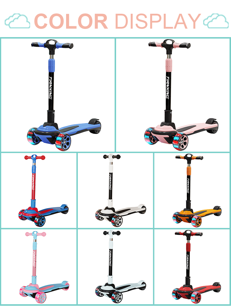 Children's Light Up Scooter Kids 3 Wheels Extra-Wide Board Kids' Kick Scooters For Toddlers Girls Boys