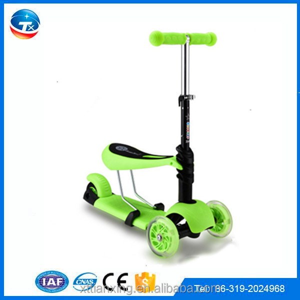 Hot sale EN71 approved nylon deck kids 3 wheel scooter,good quality kids seated scooter,wholesale funny kids wiggle scooter