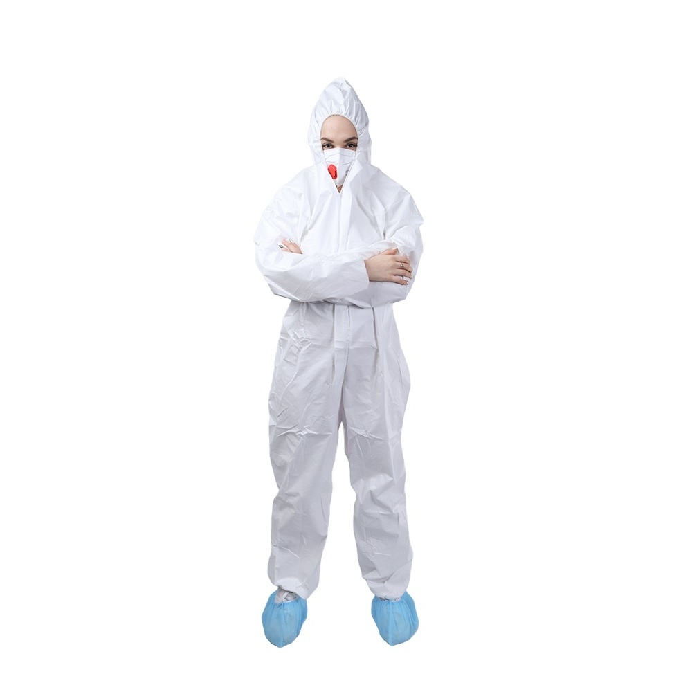 Factory made disposable White Microporous coverall Disposable SF overalls