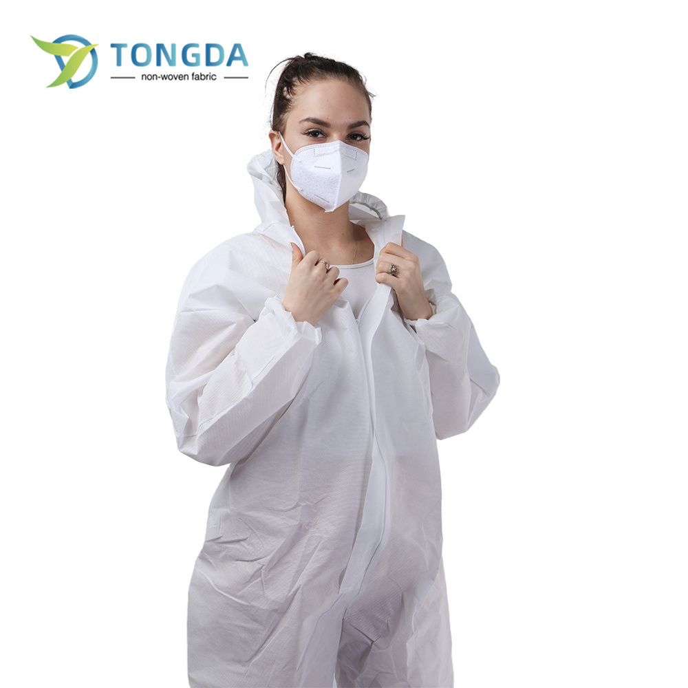 Factory made disposable White Microporous coverall Disposable SF overalls