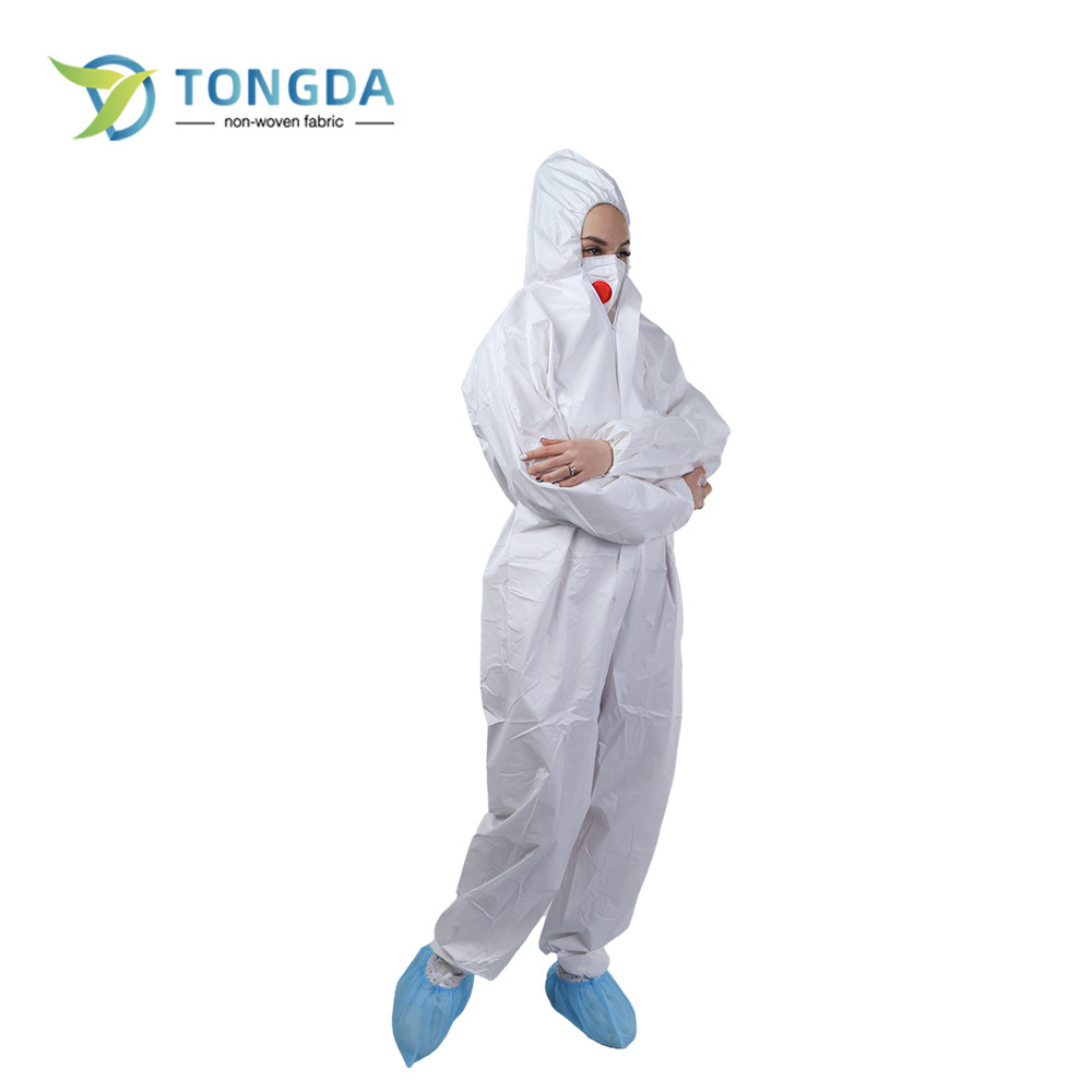 Factory made disposable White Microporous coverall Disposable SF overalls