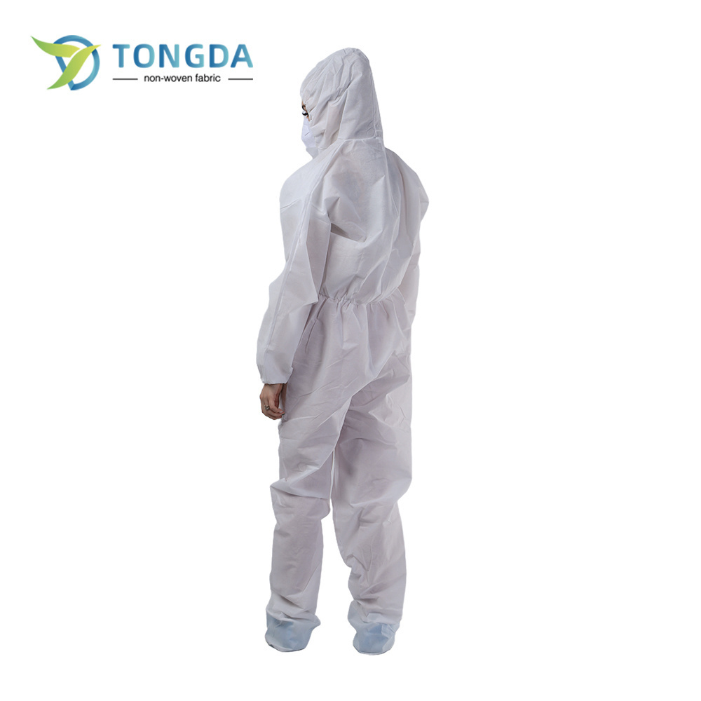 Factory made disposable White Microporous coverall Disposable SF overalls