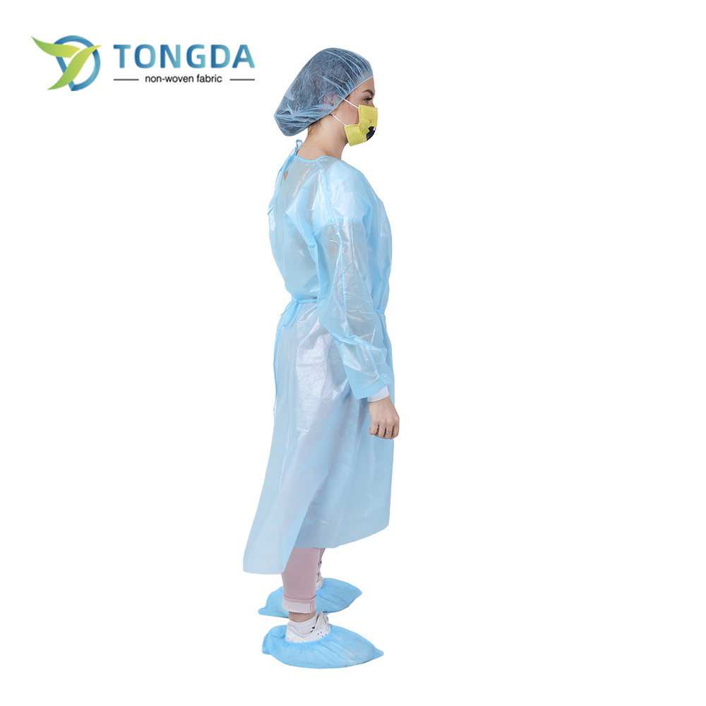 Disposable hospital isolation gown PP CPE SMS surgical gown