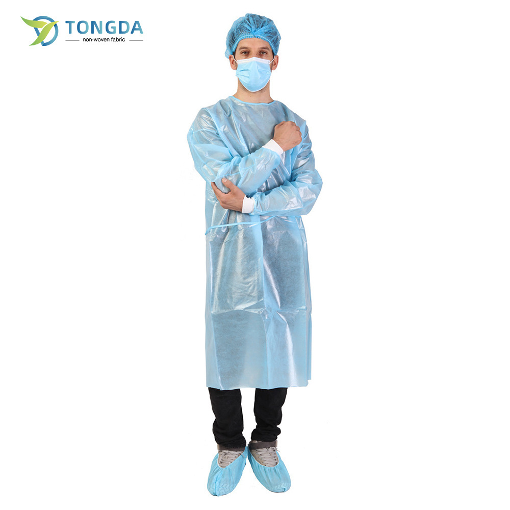 Disposable hospital isolation gown PP CPE SMS surgical gown