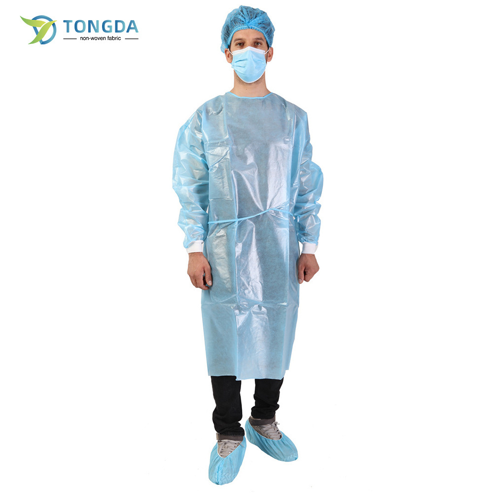 Disposable hospital isolation gown PP CPE SMS surgical gown