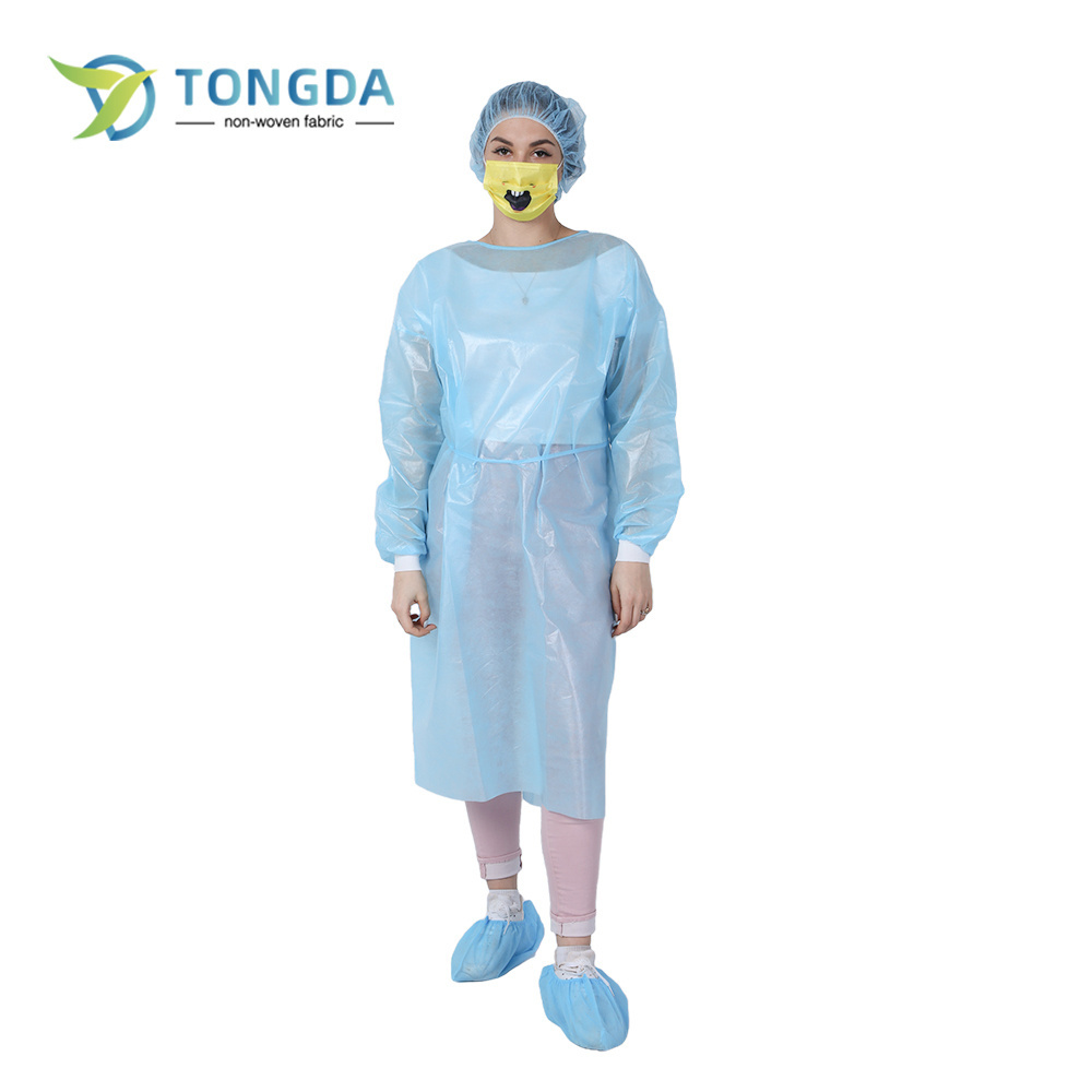 Disposable hospital isolation gown PP CPE SMS surgical gown