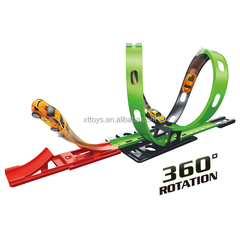 Pull Back Wheel Race Car Track Toy , Hight Speed Racing Car Stunt Set Track Set for Kids