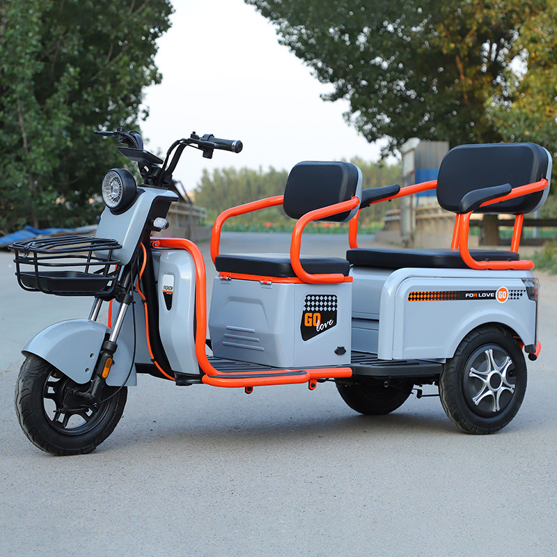 Three Wheel Electric Scooter Tricycle with a Passenger Back Seat electric tricycles 3 wheel electric cargo bike