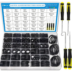 32 Size 1440 Pcs O Rings Assortment Kits Metric Nitrile NBR Rubber Washer with Pick and Hook Set