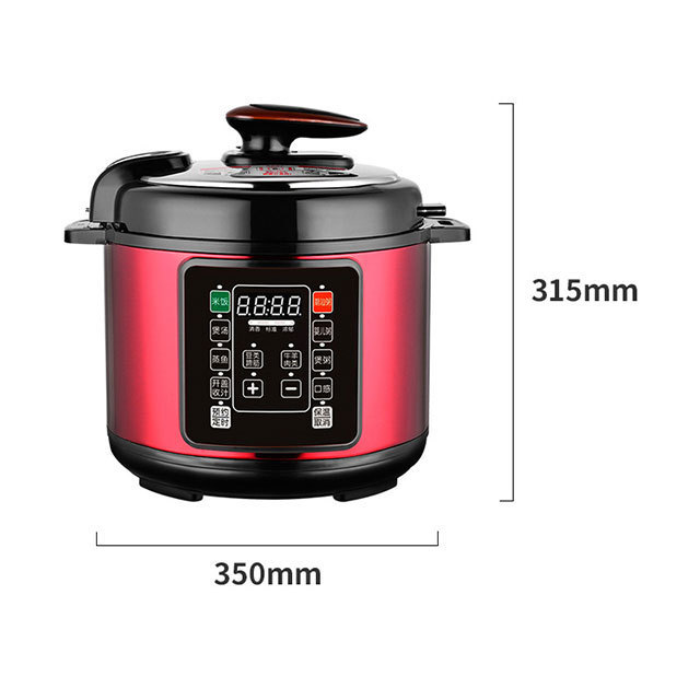 Stainless steel shell non-stick aluminum liner rice cooker 5L digital pressure cooker multi-function cooker