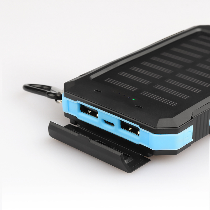 Solar Power Bank Dual Usb Power Bank 8000mAh Waterproof Battery Charger Portable Power Banks Solar Panel With Led Light