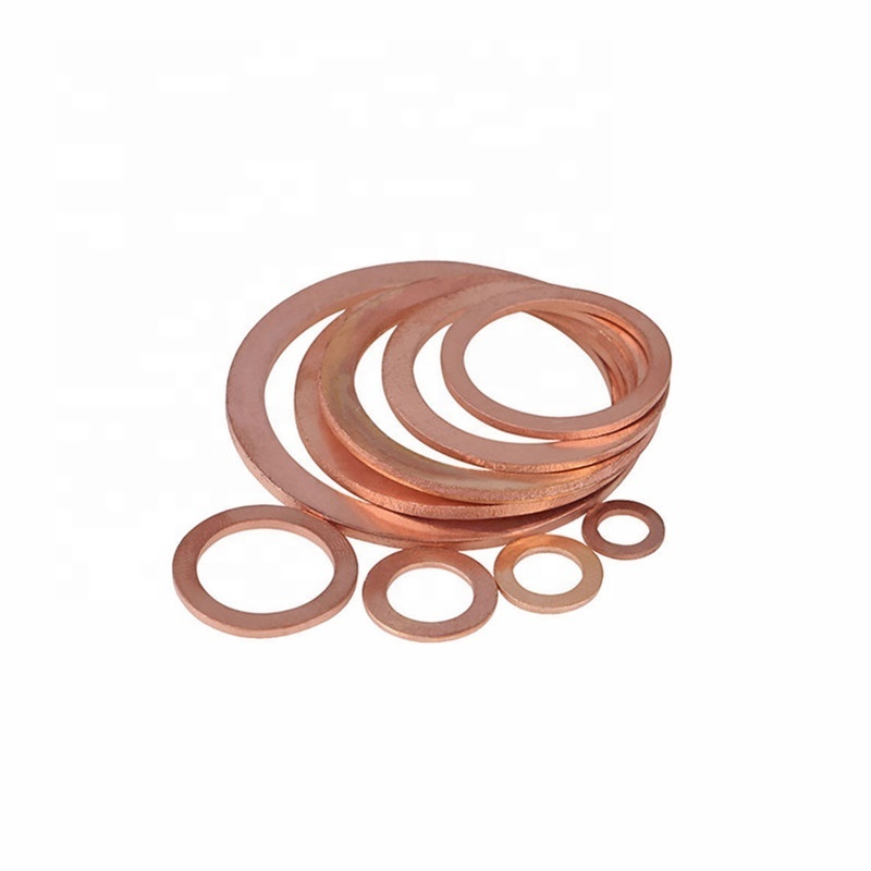 Copper Flat Ring Oil Drain Plug Crush Washer Gaskets Thick 1mm Various Sizes