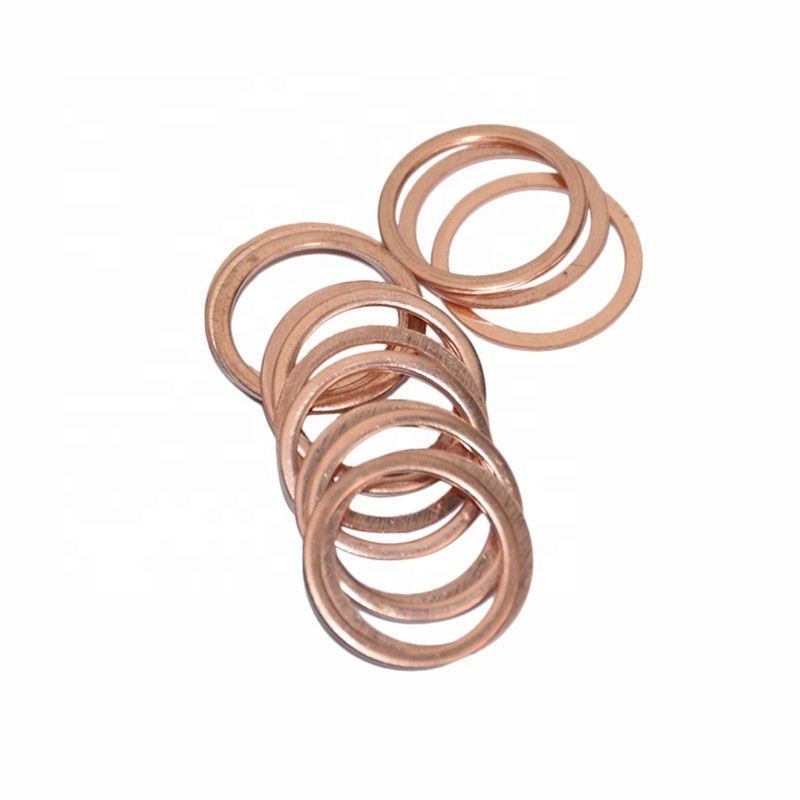 Copper Flat Ring Oil Drain Plug Crush Washer Gaskets Thick 1mm Various Sizes