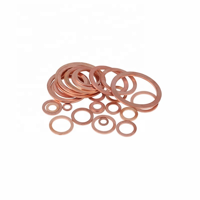 Copper Flat Ring Oil Drain Plug Crush Washer Gaskets Thick 1mm Various Sizes