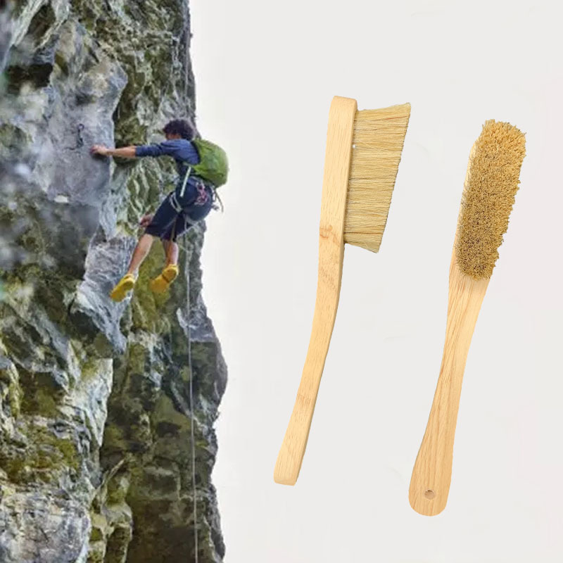 High Quality Outdoor Beech Wooden Climbing Boars Hair Gym Chalk Brush