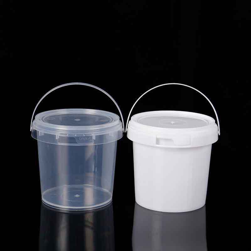 Food Grade 250ml 500ml 1L 1.2L Plastic  Bucket With Handle For Ice Cream Butter Honey Candy bucket pail