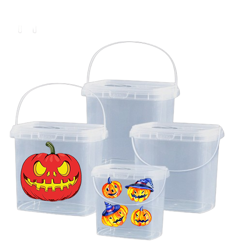 Clear Plastic Bucket For Cookies With Lid Handle Food Grade Candy Plastic Bucket For Ice Cream Plastic bucket