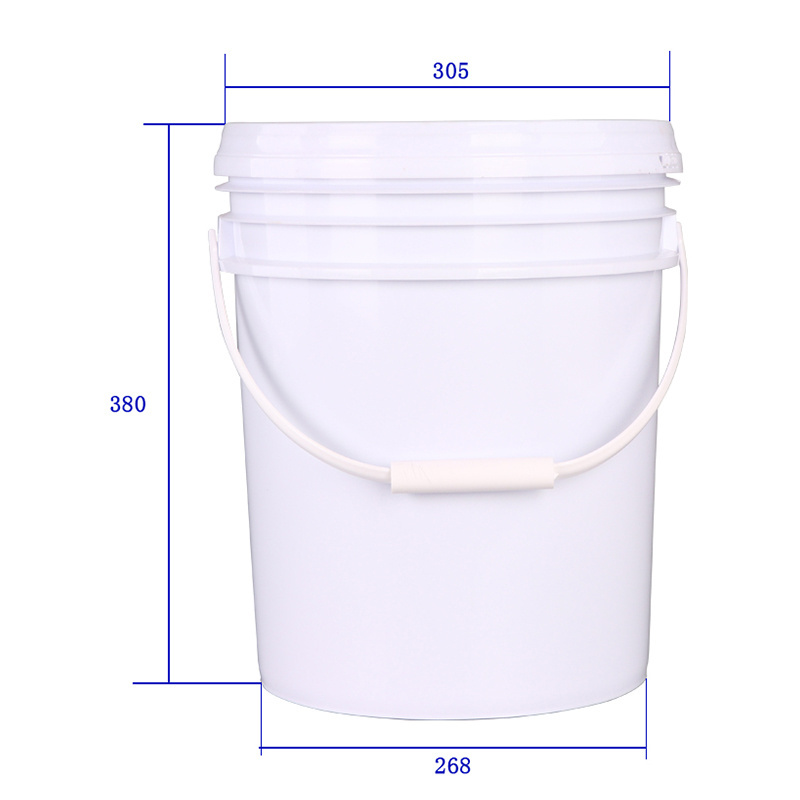 Cheap small large 20L 5 gallon food grade safe white plastic buckets with lids handle plastic pail